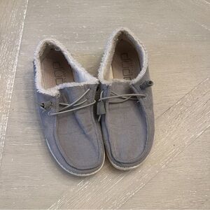Hey Dude Wendy Corduroy Gray Sneakers with Moccasin Lacing size 8